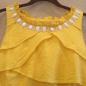 SL Fashions Sleeveless Tiered Beaded Dress Size 14